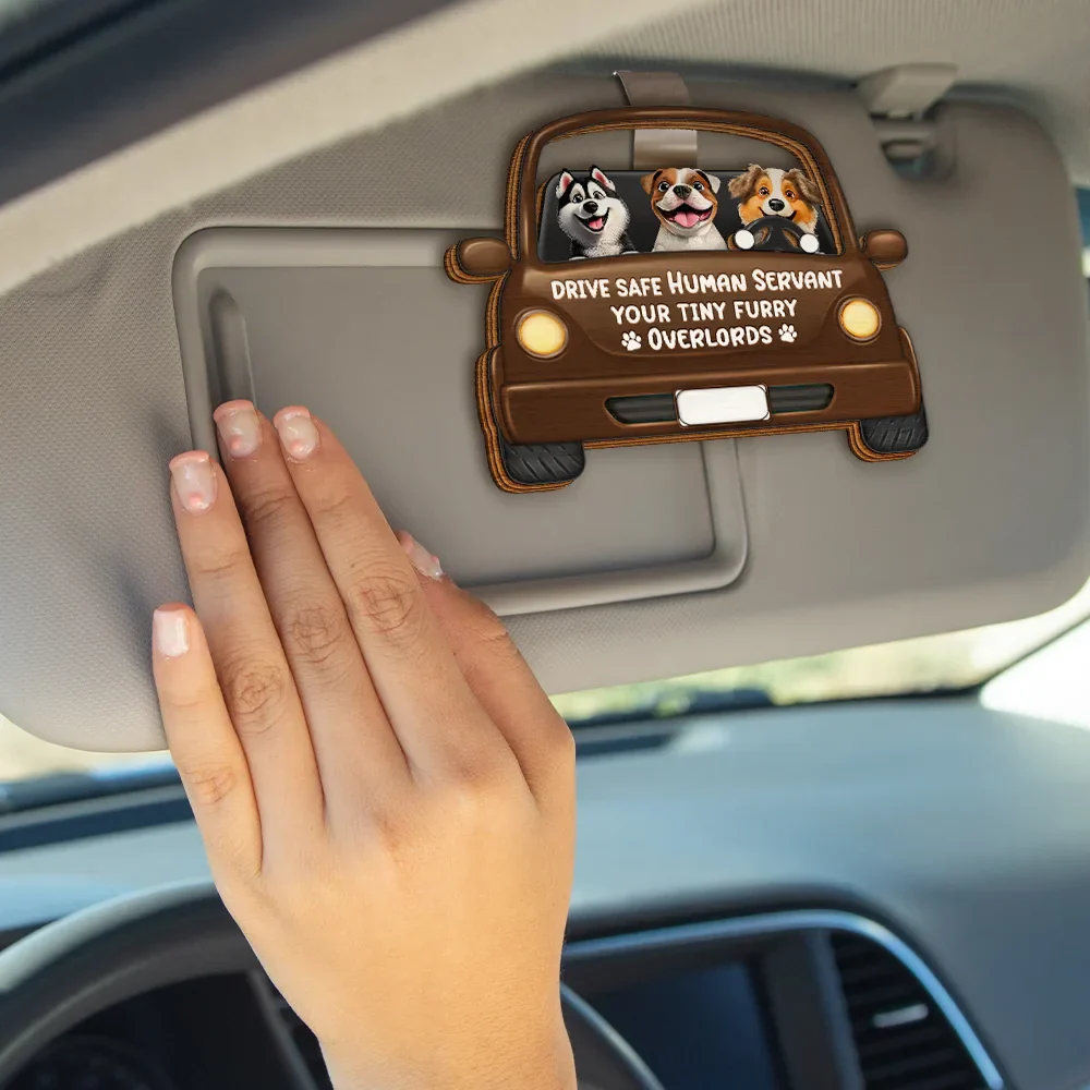 Drive Safe Human Servant - Personalized Custom Shaped Car Visor Clip - Image 4