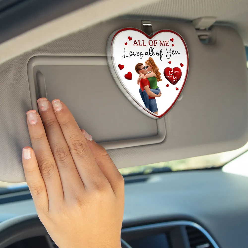 Drive Safe I Love You 3D Kissing Couples - Personalized Custom Shaped Acrylic Car Visor Clip - Image 4