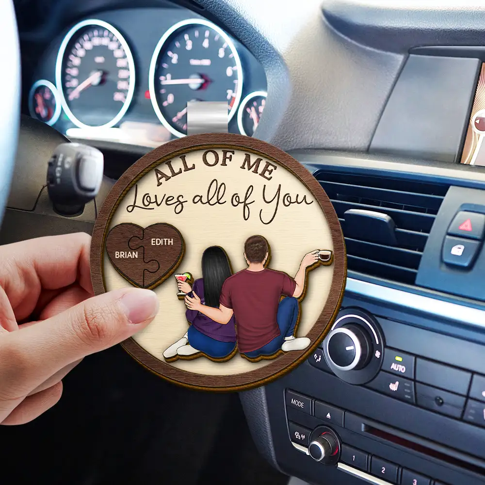 Drive Safe I Love You Backside Couple - Personalized Custom Shaped Car Visor Clip - Image 3