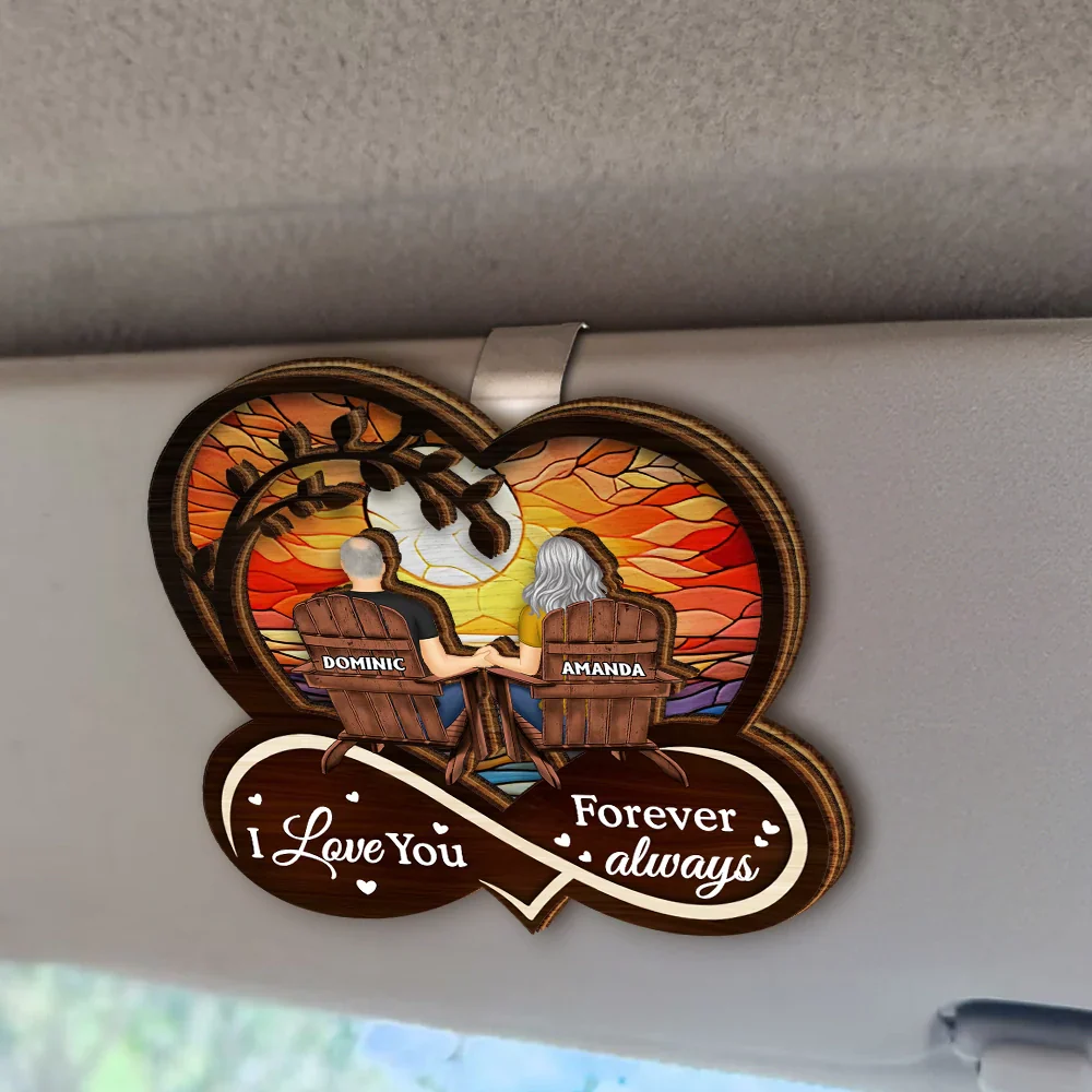 Drive Safe I Love You Holding Hand Couple - Personalized Custom Shaped Car Visor Clip - Image 2