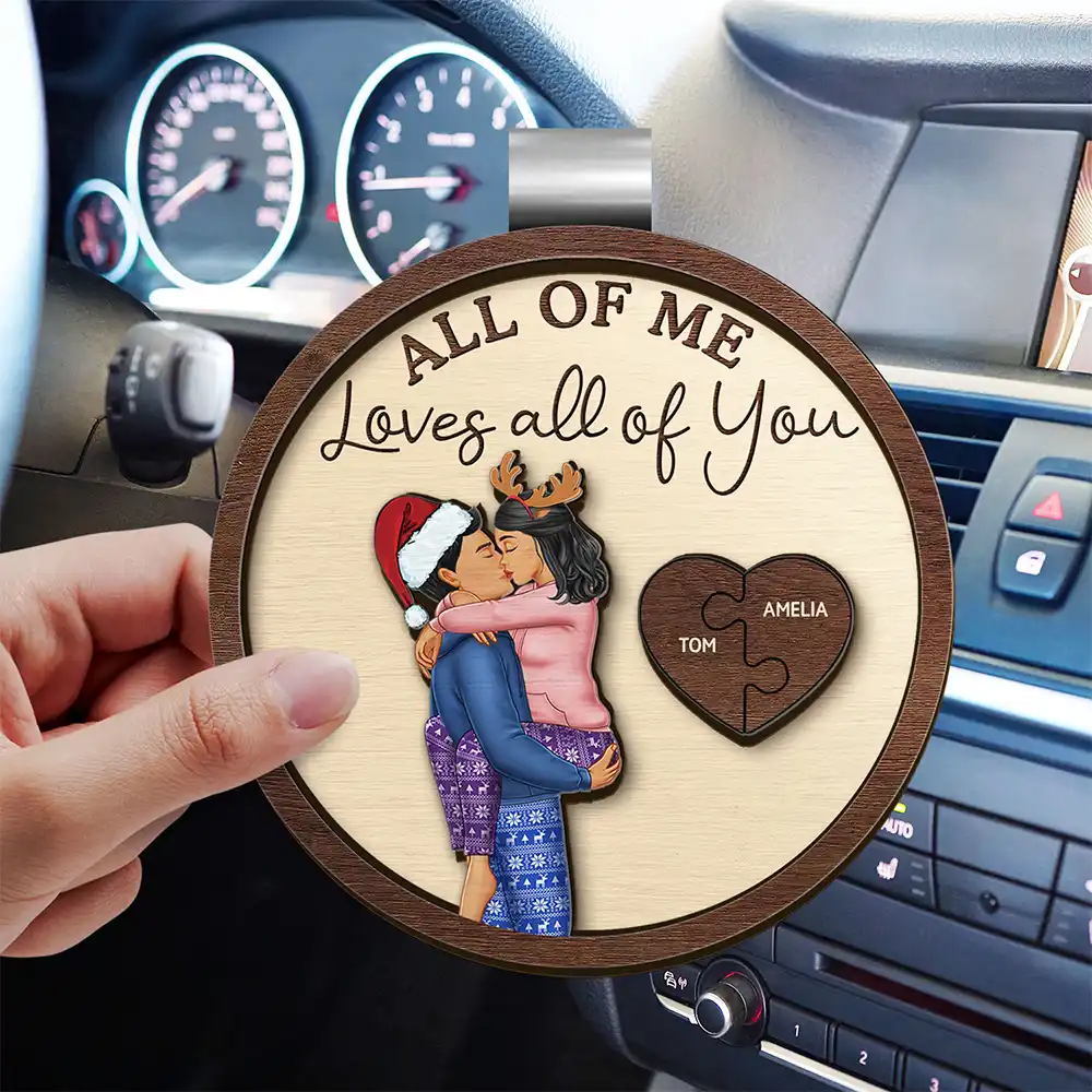 Drive Safe I Love You Kissing Couples - Personalized Custom Shaped Car Visor Clip - Image 3