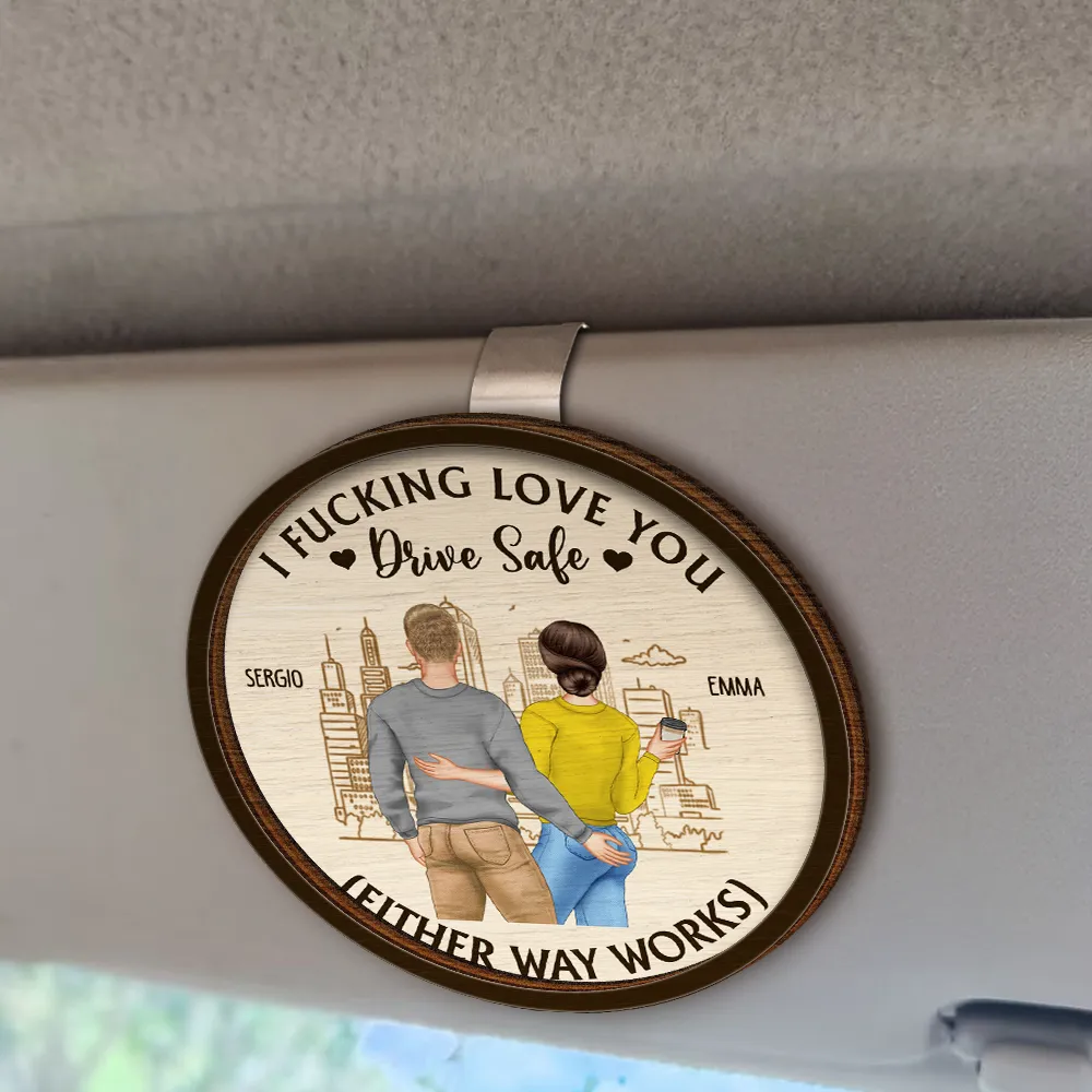 Drive Safe So Lonely Without You Touching This - Personalized Custom Shaped Car Visor Clip - Image 2