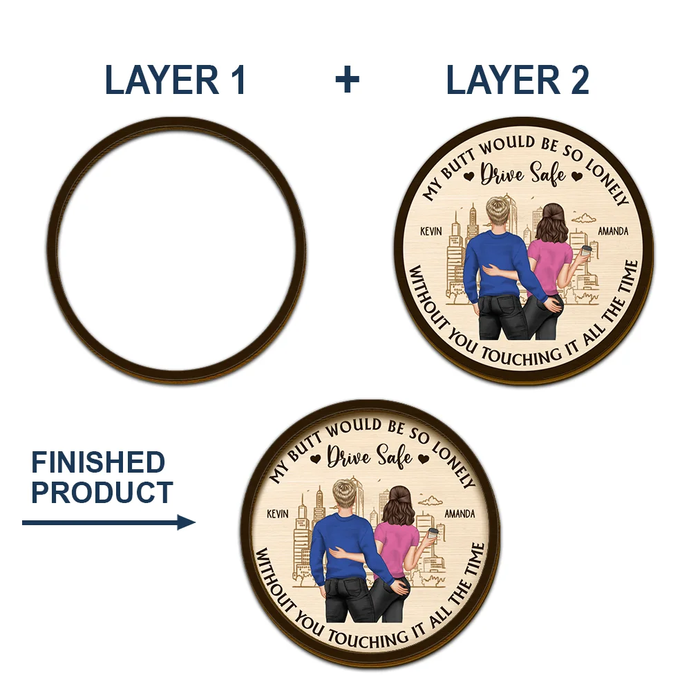 Drive Safe So Lonely Without You Touching This - Personalized Custom Shaped Car Visor Clip - Image 5