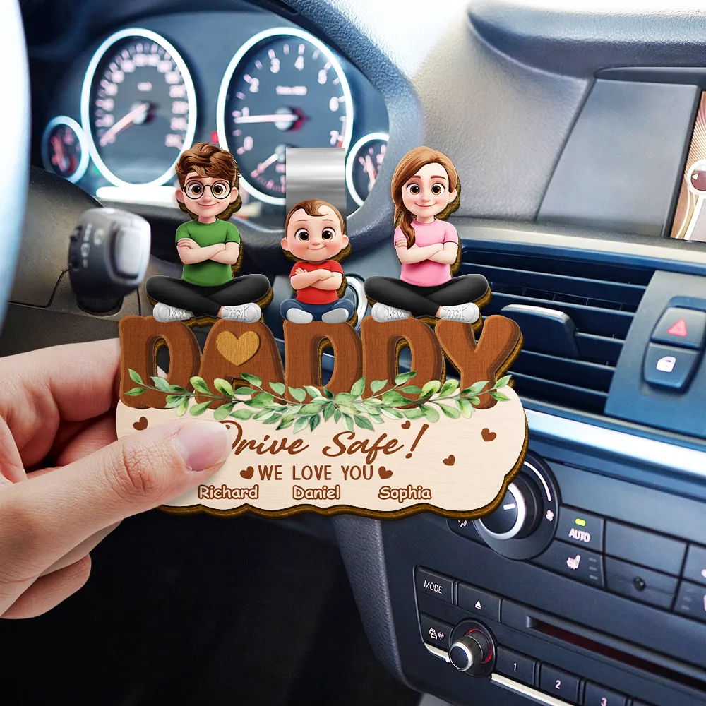 Drive Safe We Love You Cute Cross Arms Kids - Personalized Custom Shaped Car Visor Clip - Image 3