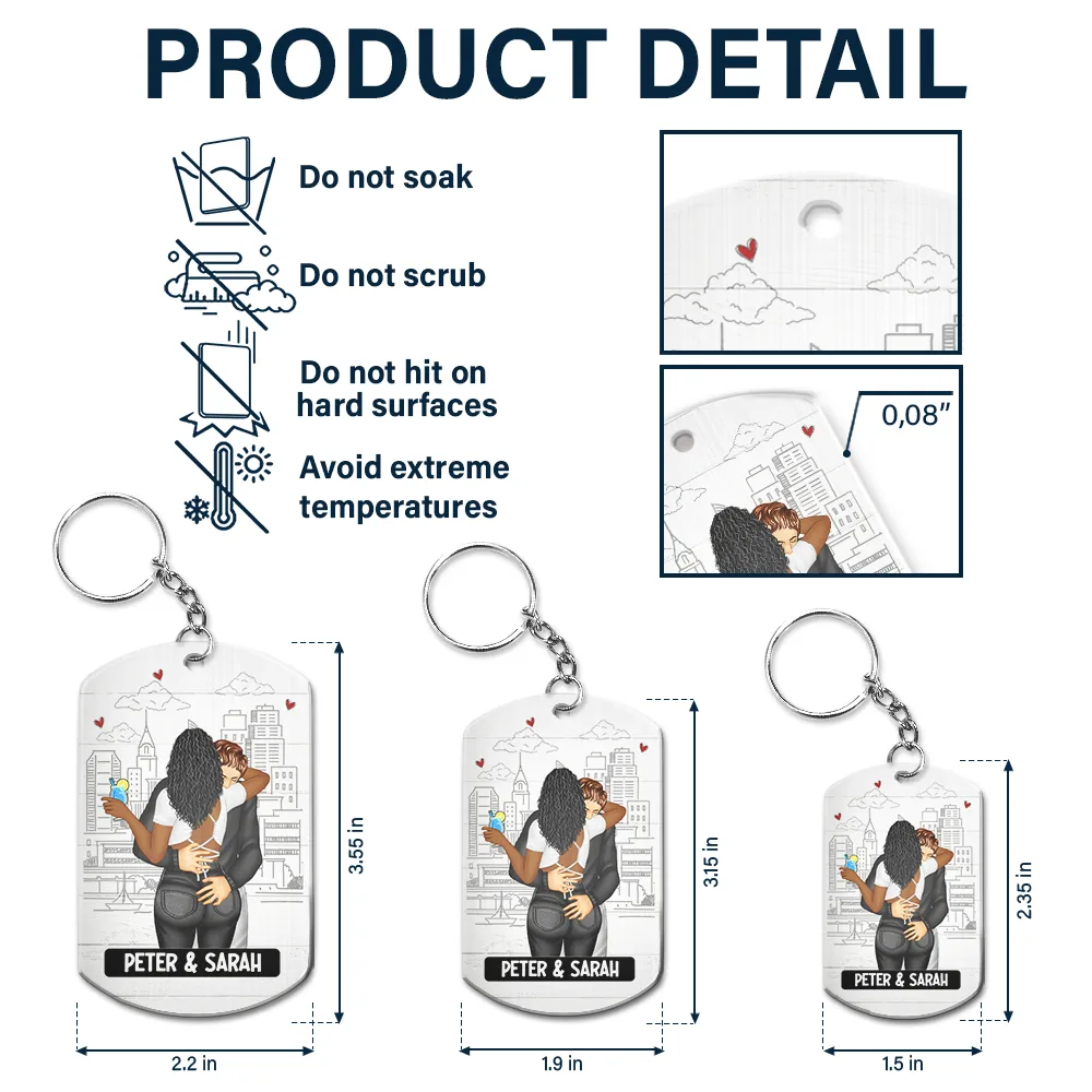 Drive Safe Your Wife Loves You - Personalized Aluminum Keychain - Image 5