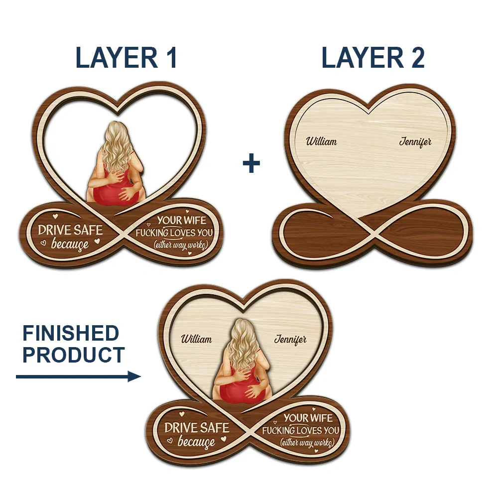 Drive Safe Your Wife Loves You - Personalized Custom Shaped Car Visor Clip - Image 5