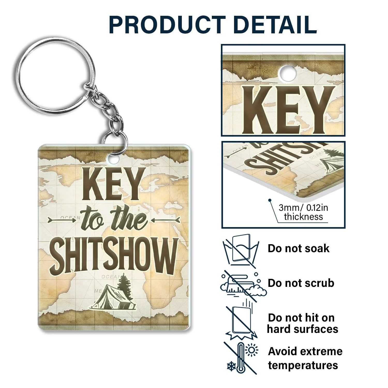 Drive Slow Drunk Camper Matter Key To The RVs - Birthday, Loving, Anniversary, Traveling Gift For Spouse, Husband, Wife, Camping Couple - Personalized Acrylic Keychain - Image 5