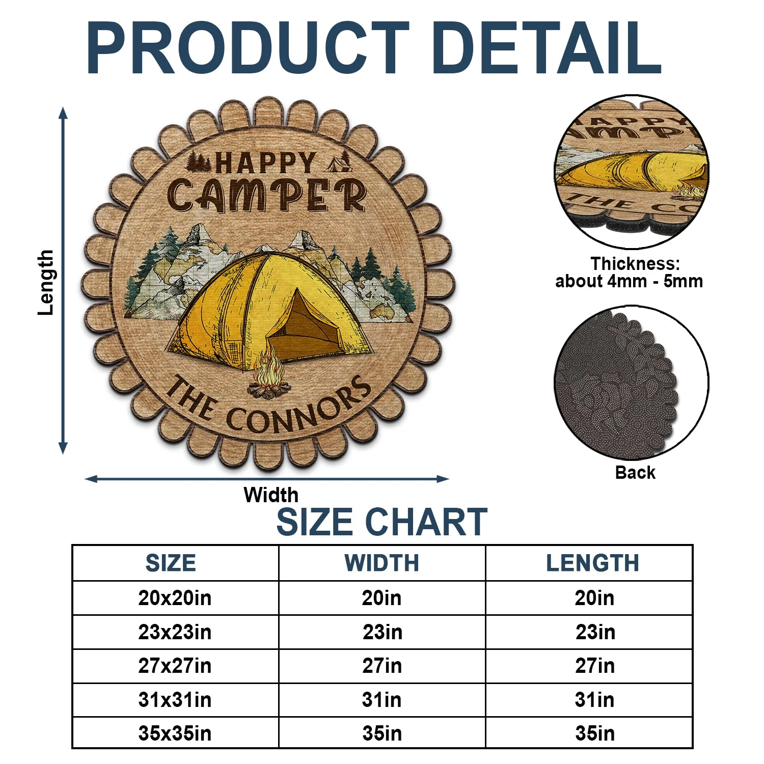 Drive Slow Drunk Campers Matter - Gift For Camping Couples - Personalized Custom Shaped Doormat - Image 4