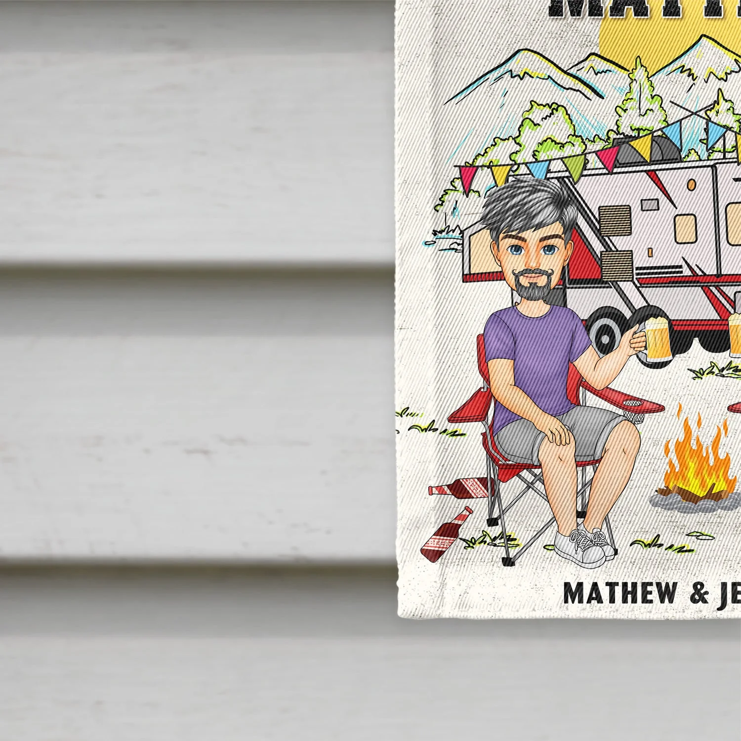 Drive Slow Drunk Campers Matter - Gift For Camping Lovers - Personalized Flag - Image 4