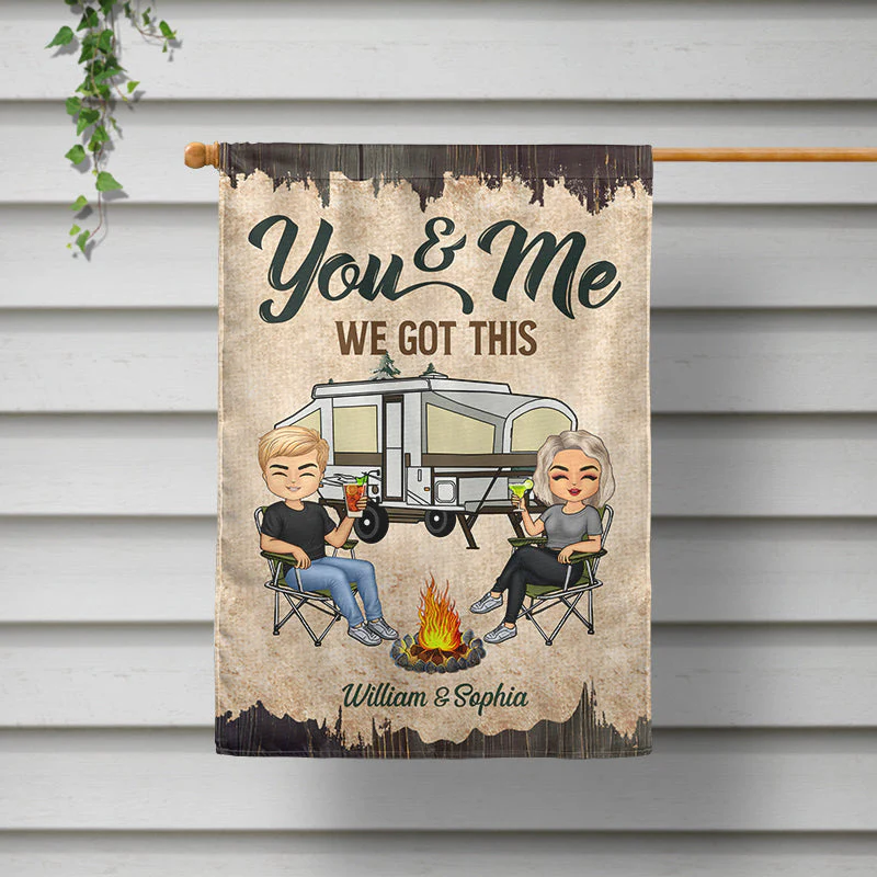 Drive Slow Drunk Campers Matter Husband Wife Camping Couple - Personalized Custom Flag - Image 2