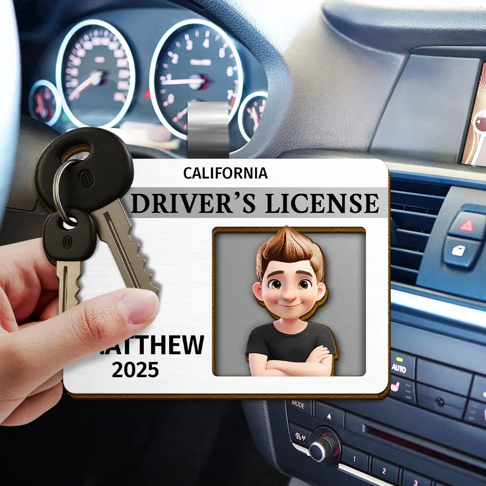 Driver's License 3D Effect - Personalized Custom Shaped Car Visor Clip - Image 3
