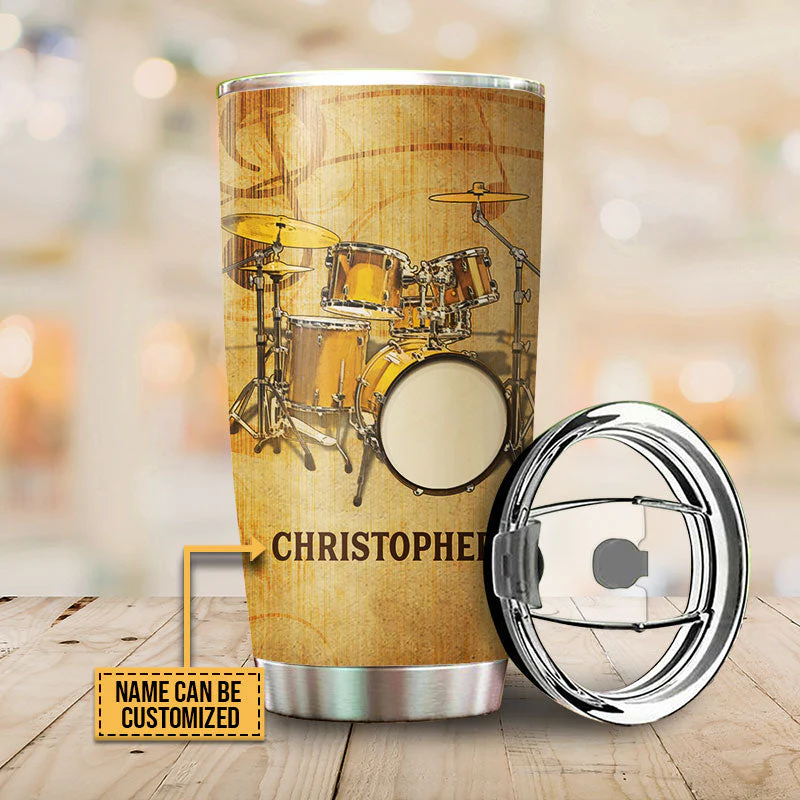 Drummer Gifts Drummer Nutritional Facts Label Custom Tumbler, Percussion Drum Player Gift - Image 3