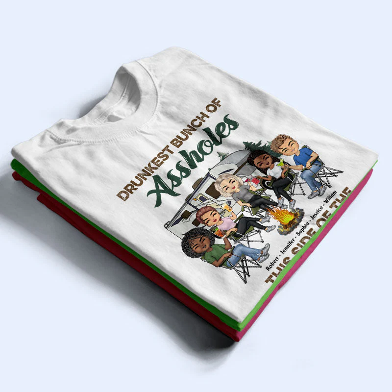 Drunkest This Side Of The Campground - Gift For Camping Friends - Personalized Custom T Shirt - Image 2