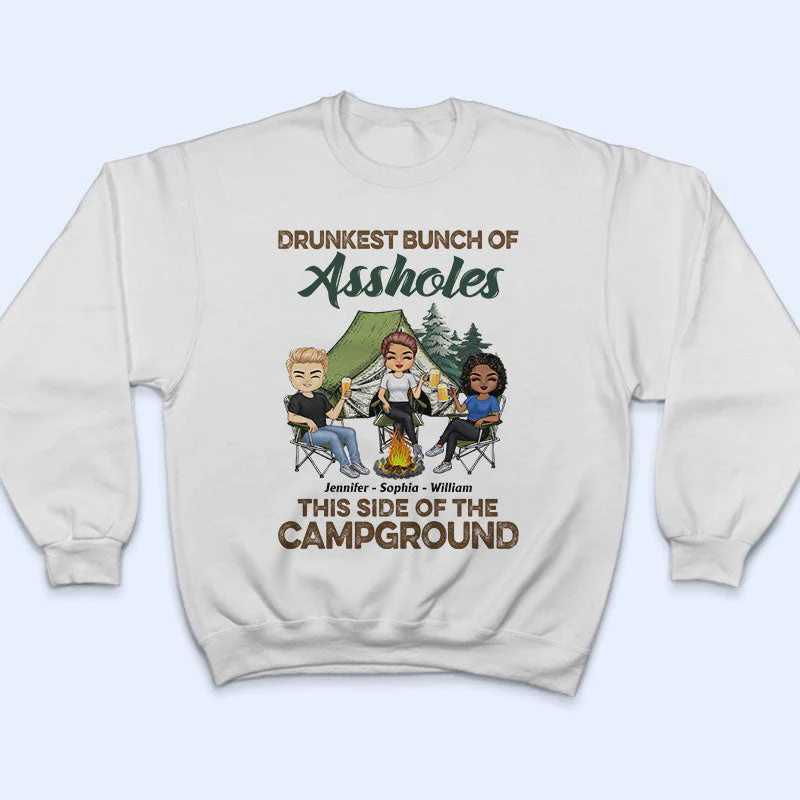 Drunkest This Side Of The Campground - Gift For Camping Friends - Personalized Custom T Shirt - Image 5