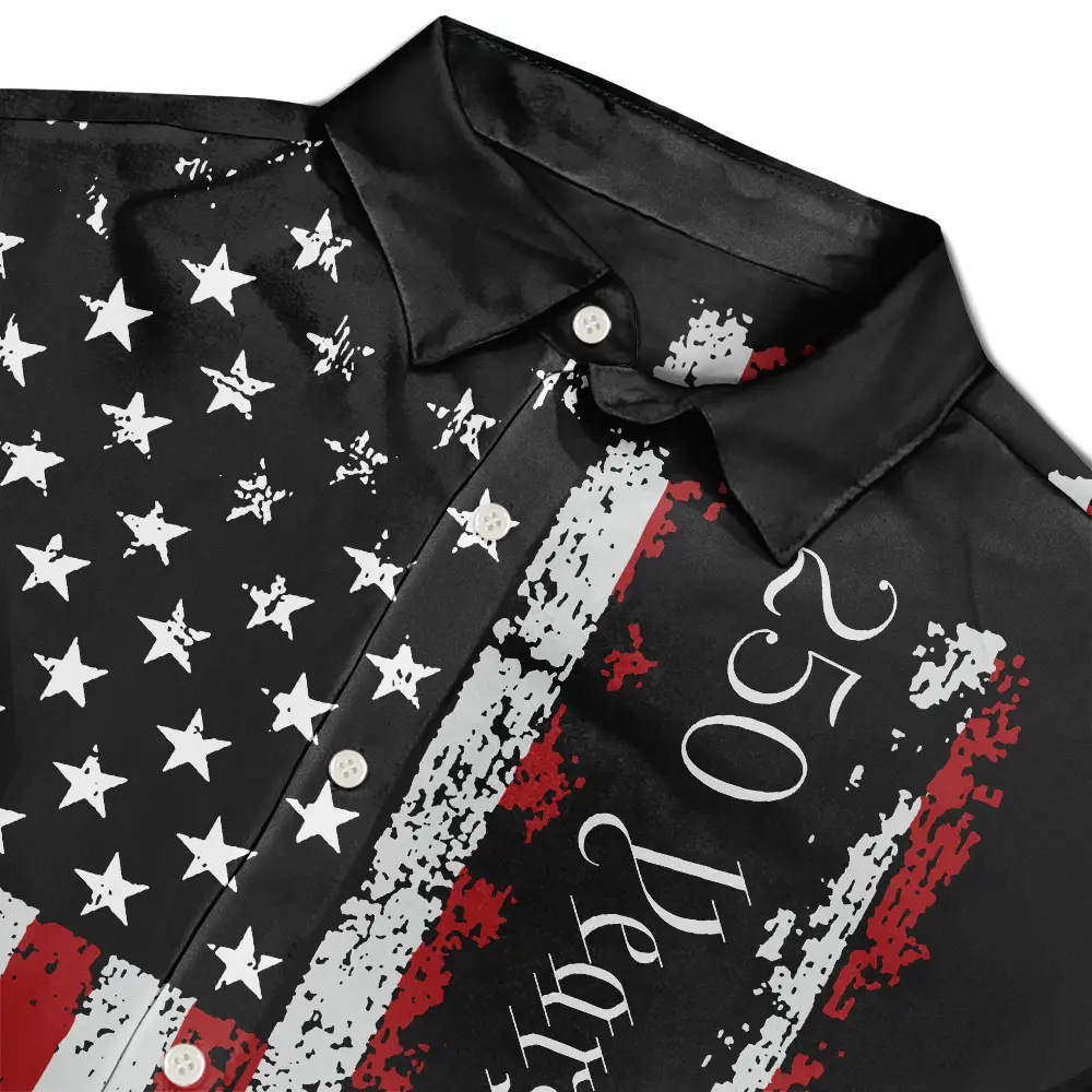 Early US Flag America 250 Years Of Freedom - Hawaiian Shirt - Image 4