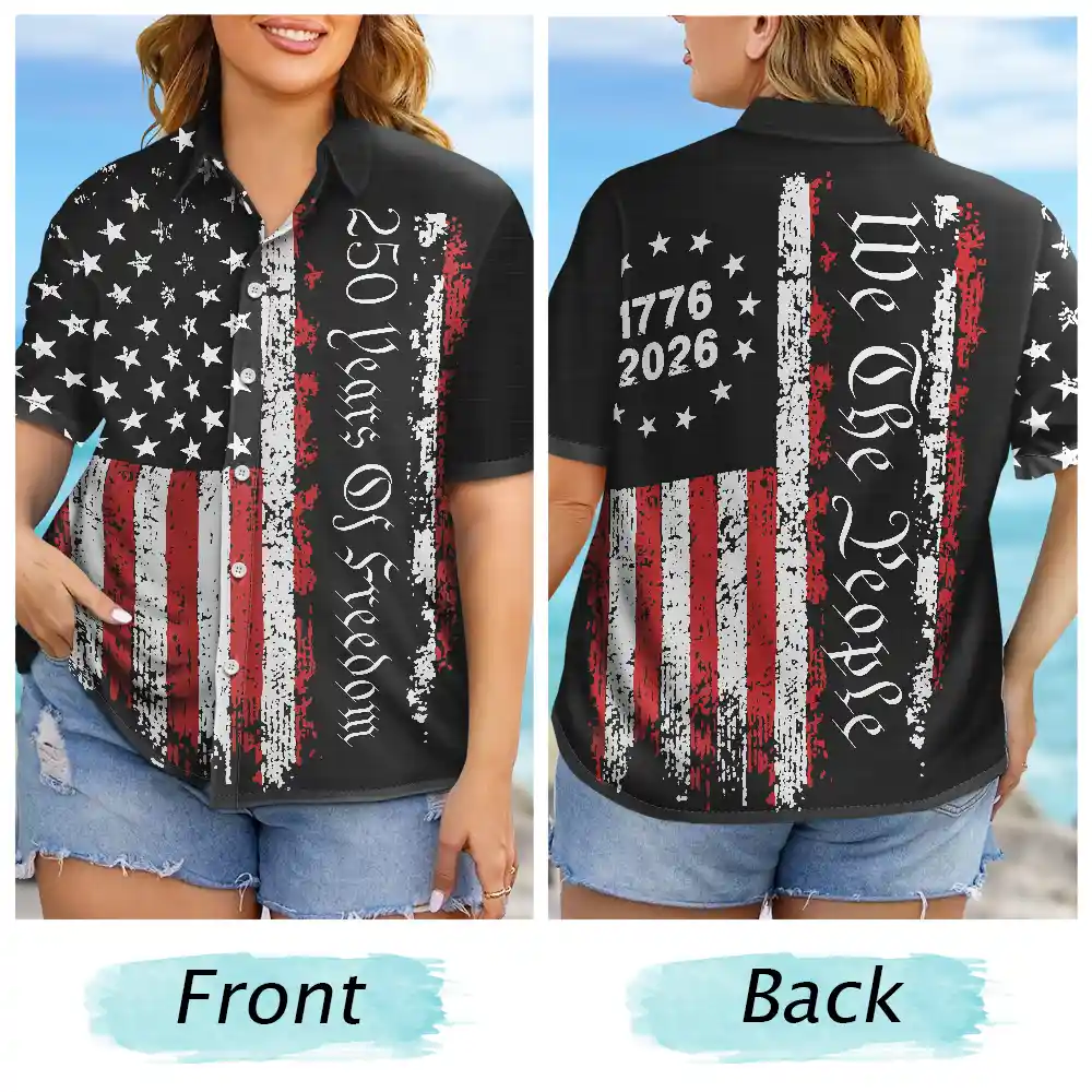 Early US Flag America 250 Years Of Freedom - Hawaiian Shirt - Image 6