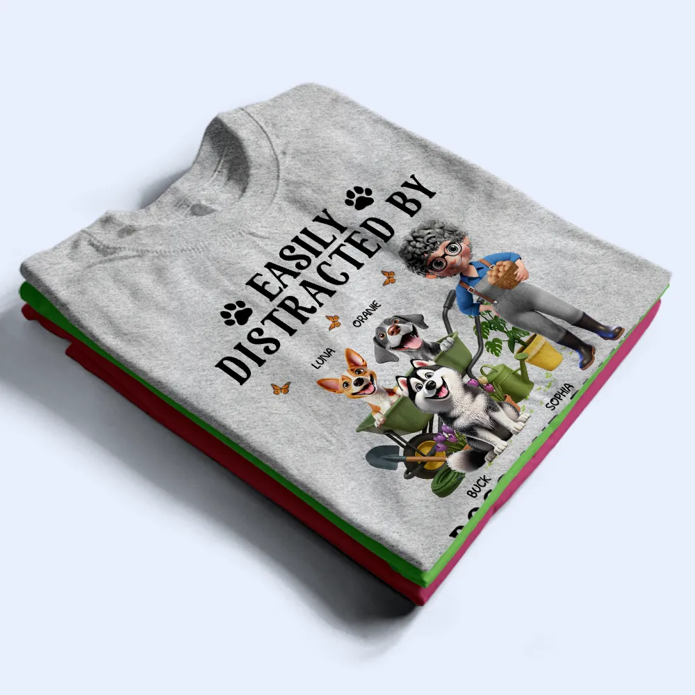 Easily Distracted By Dogs And Plants - Personalized T Shirt - Image 2