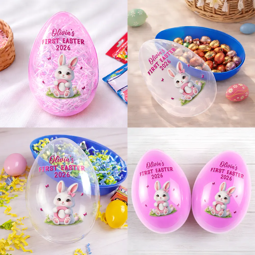 Easter Bunny Holding Alphabet Letter - Personalized Fillable Egg - Image 5