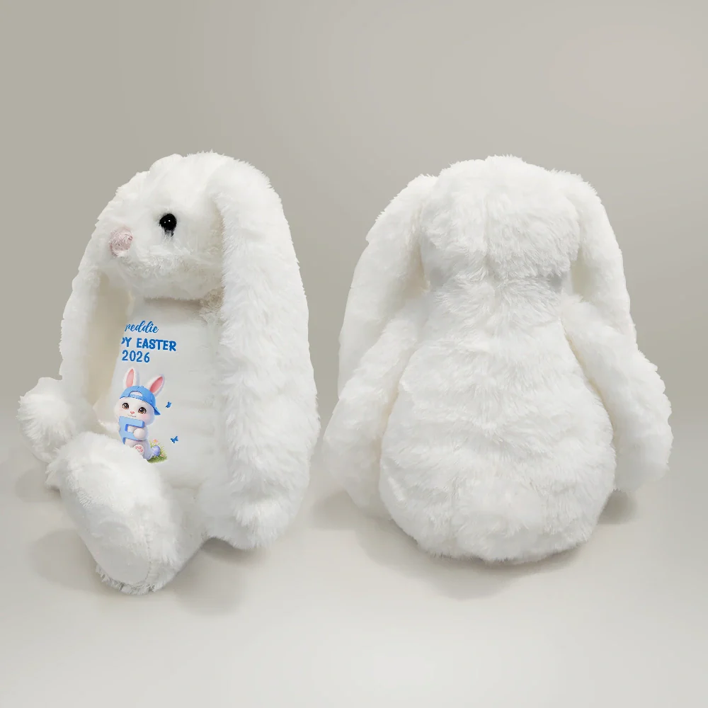 Easter Bunny Holding Alphabet Letter - Personalized Soft Toy Bunny - Image 4