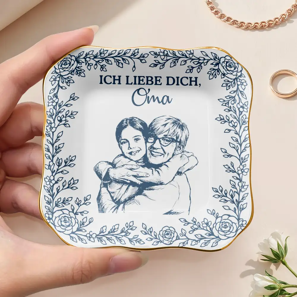 Eigenes Foto Als Bleistiftskizze Ich Liebe Dich Mama Oma - Personalisierte Schmuckschale - Image 4