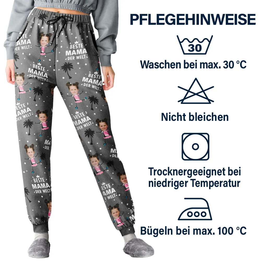 Eigenes Foto Bester Papa Beste Mama Der Welt - Personalisiertes Pyjamahose - Image 6