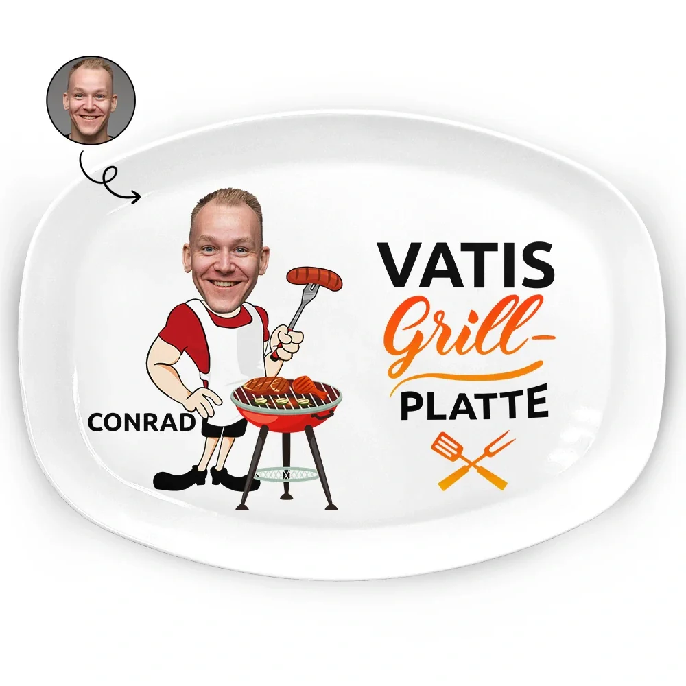 Eigenes Foto Papas Grillplatte - Personalisierte Platte - Image 3