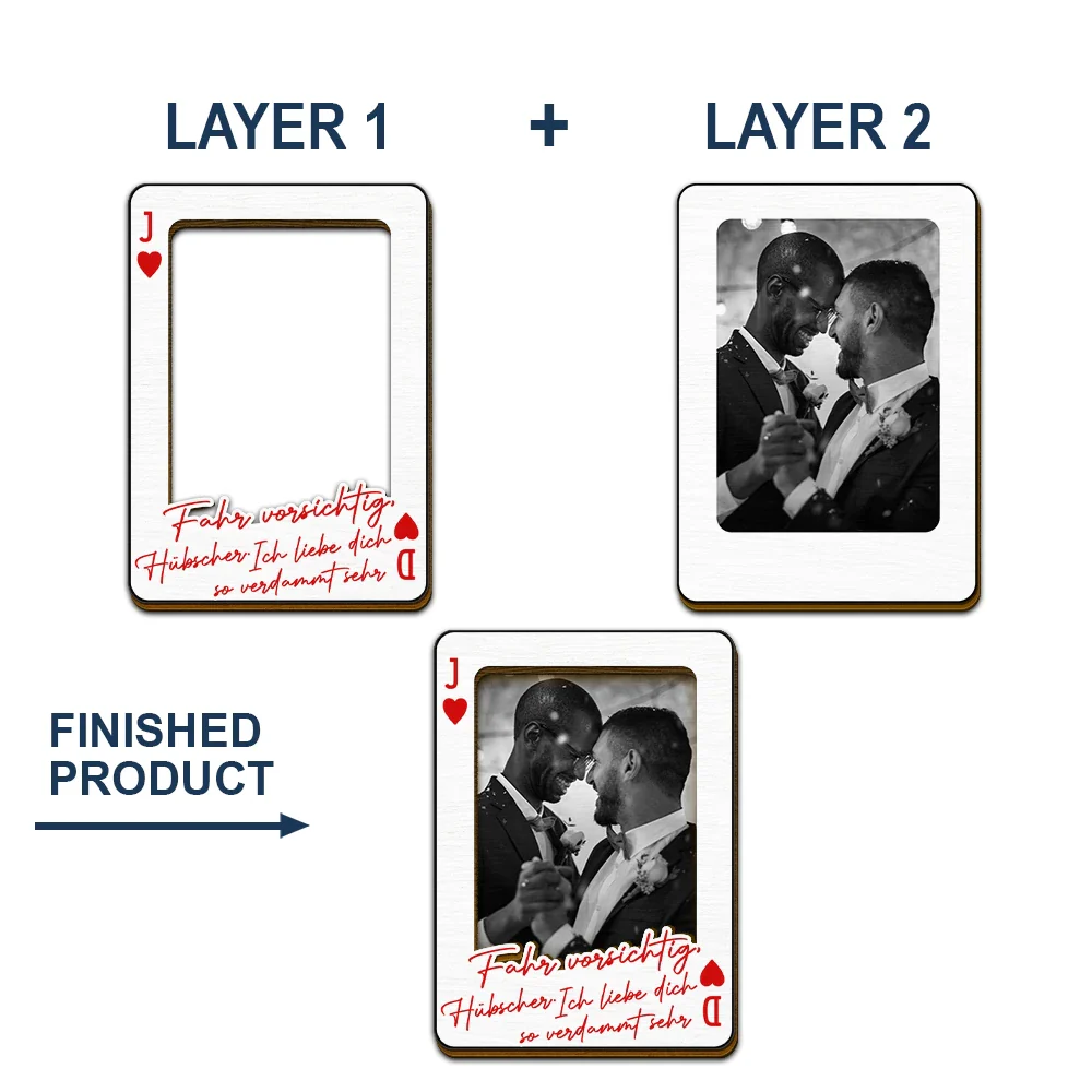 Eigenes Foto Spielkarte Fahr Vorsichtig - Personalisierter Individuell Geformter Auto-Sonnenblende-Clip - Image 5