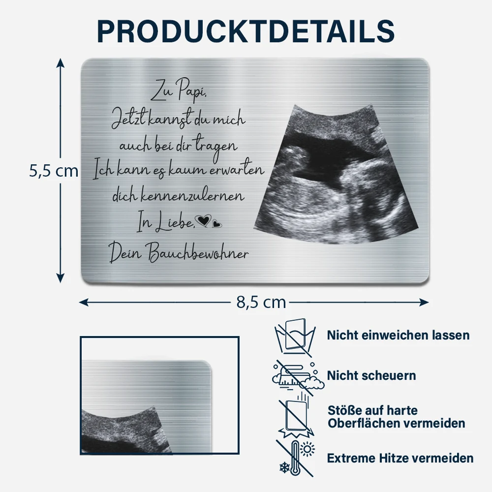 Eigenes Foto Zu Papa Jetzt Kannst Du Mich Auch Bei Dir Tragen - Personalisierte Aluminium-Brieftaschenkarte - Image 4