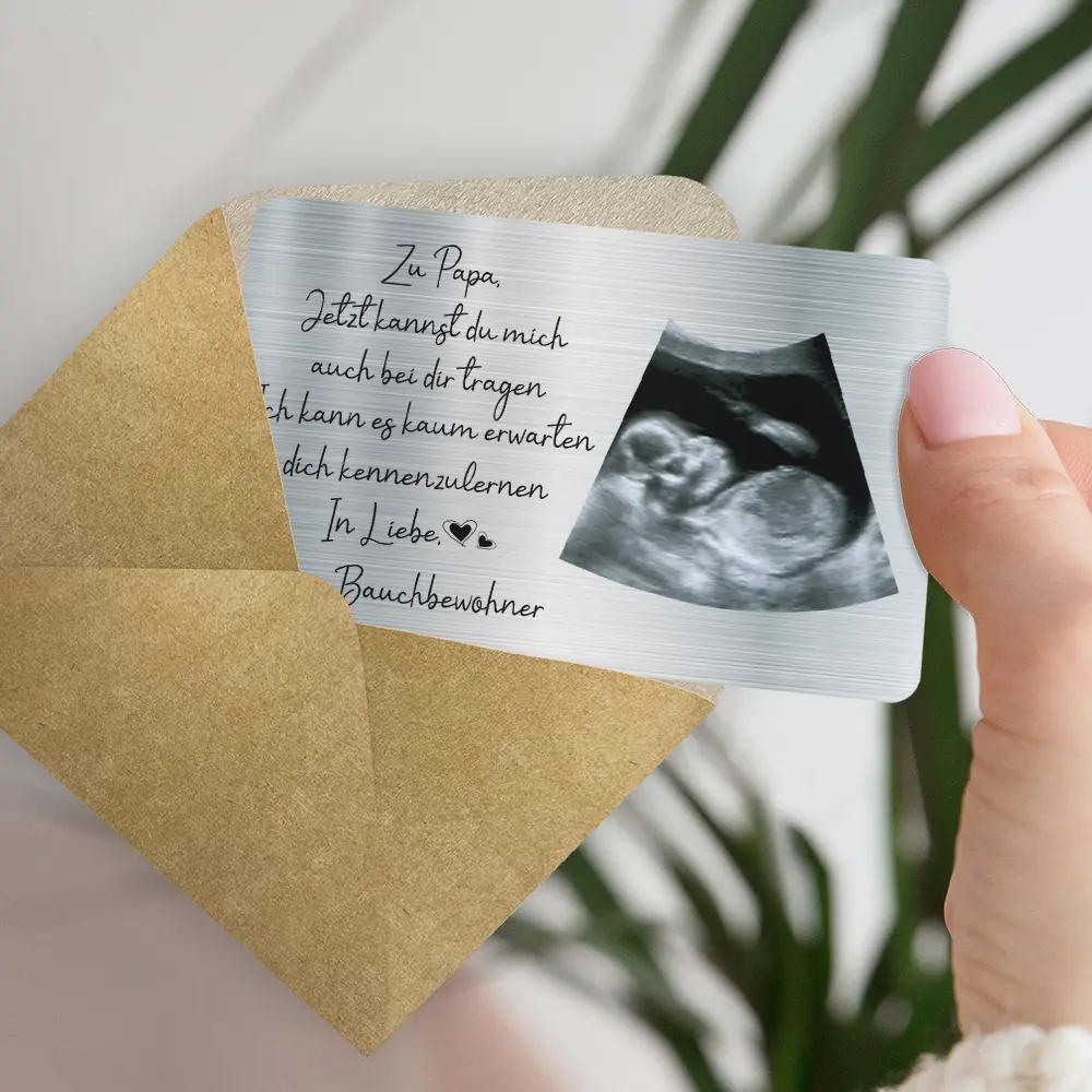 Eigenes Foto Zu Papa Jetzt Kannst Du Mich Auch Bei Dir Tragen - Personalisierte Aluminium-Brieftaschenkarte - Image 5