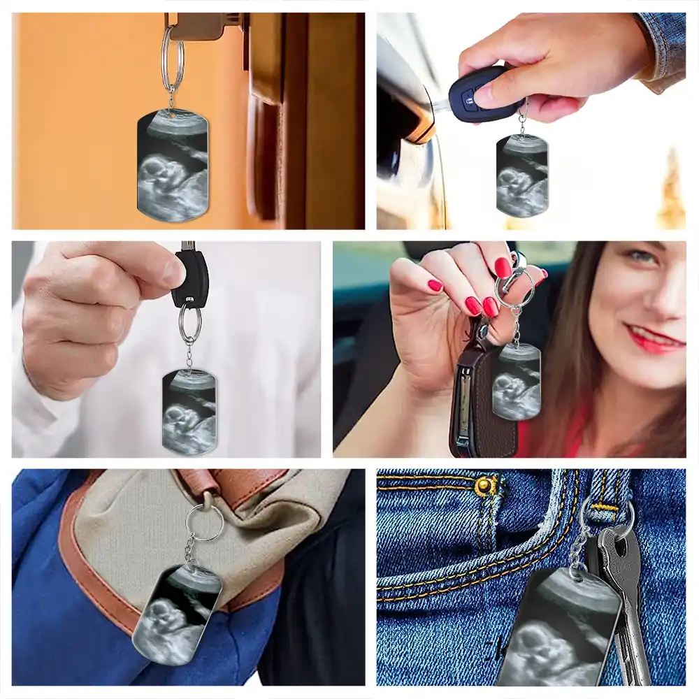 Eigenes Foto Zu Papa Jetzt Kannst Du Mich Auch Bei Dir Tragen - Personalisierter Aluminium-Schlüsselanhänger - Image 6