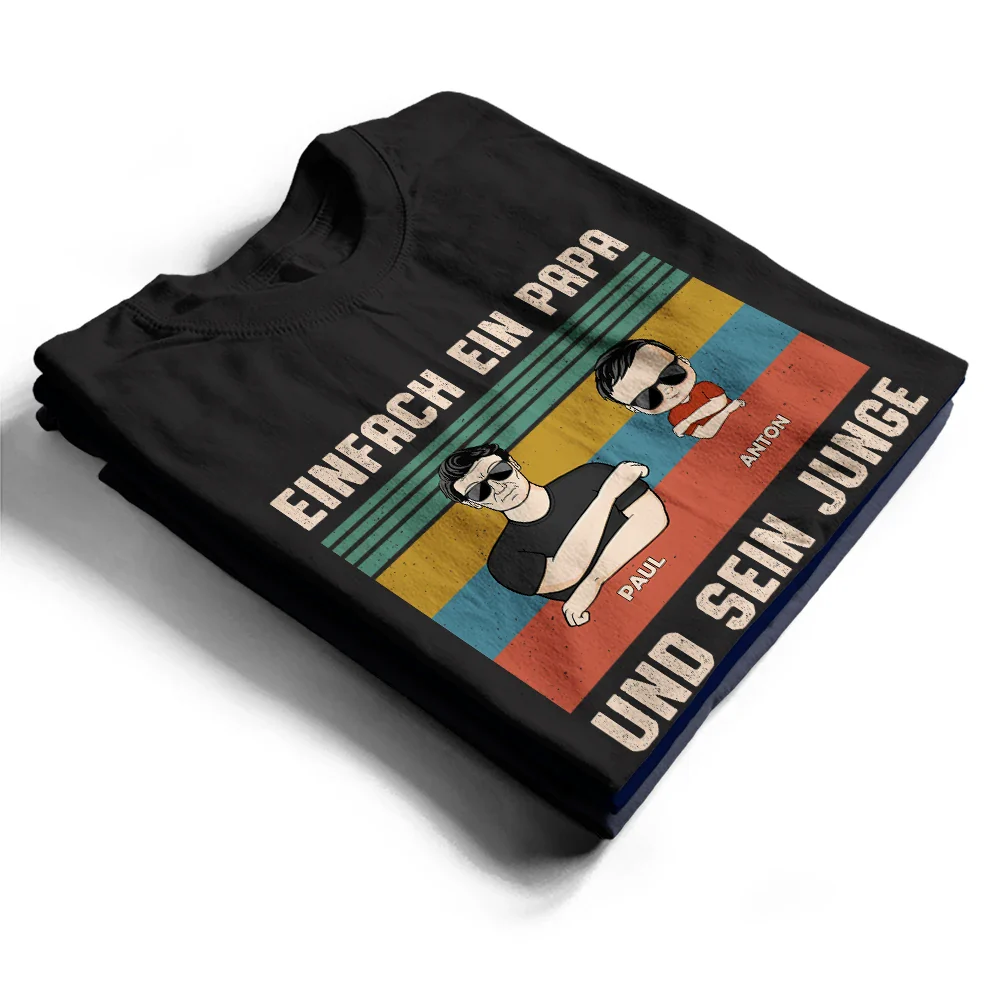 Einfach Ein Papa Und Seine Mädchen - Geschenk Für Den Vater - Personalisiertes T Shirt - Image 2