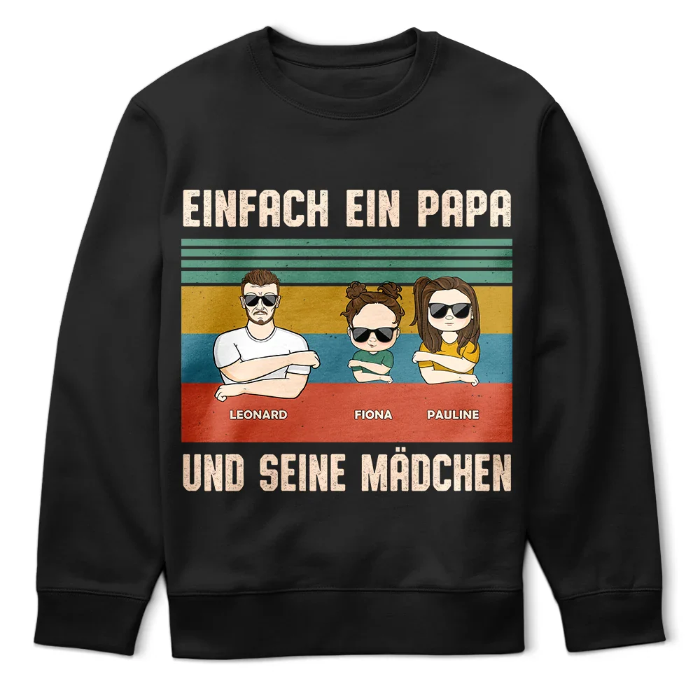 Einfach Ein Papa Und Seine Mädchen - Geschenk Für Den Vater - Personalisiertes T Shirt - Image 5