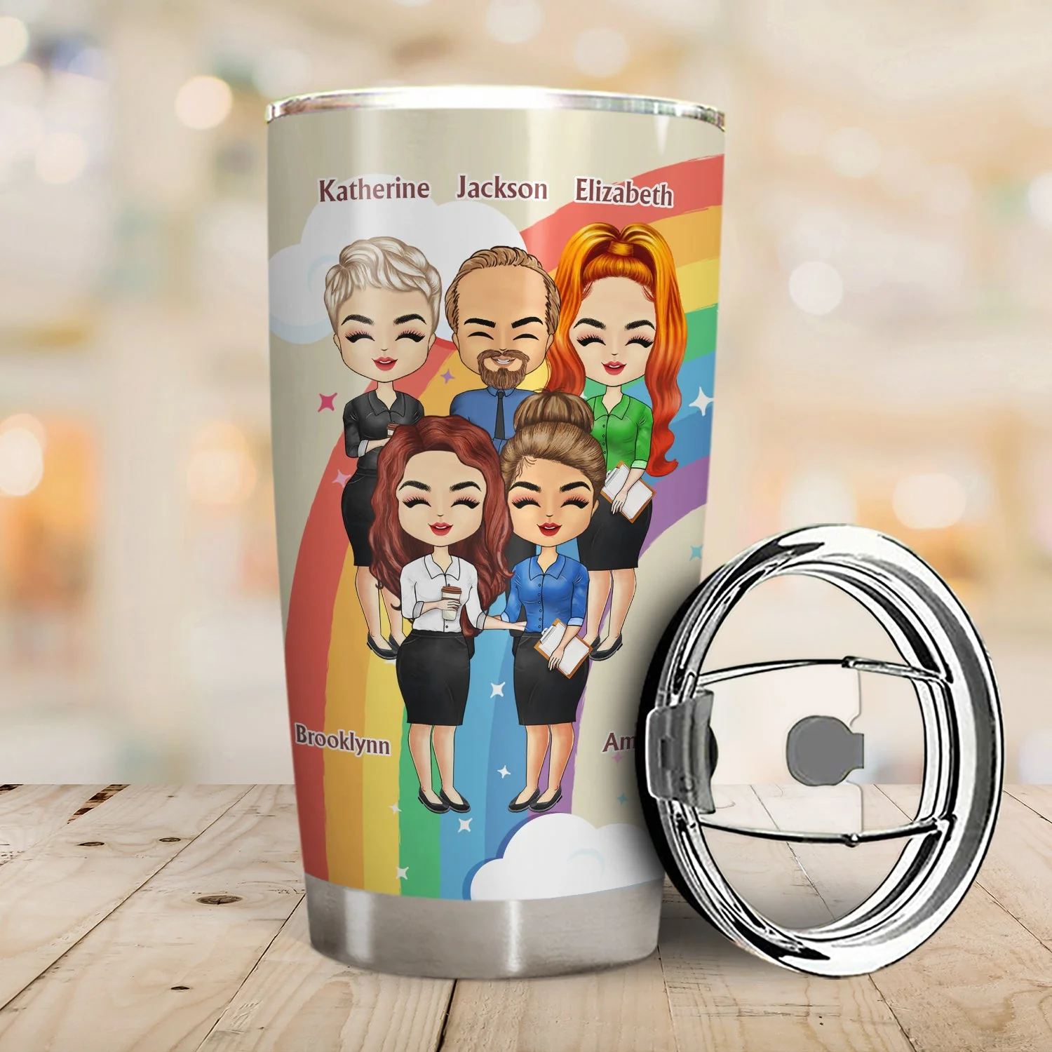 Emotional Support Coworker Office Colleagues Bestie - Birthday, Lovely Gift For Friends, Best Friends, Besties, Soul Sisters, BFF - Personalized Custom Tumbler - Image 2
