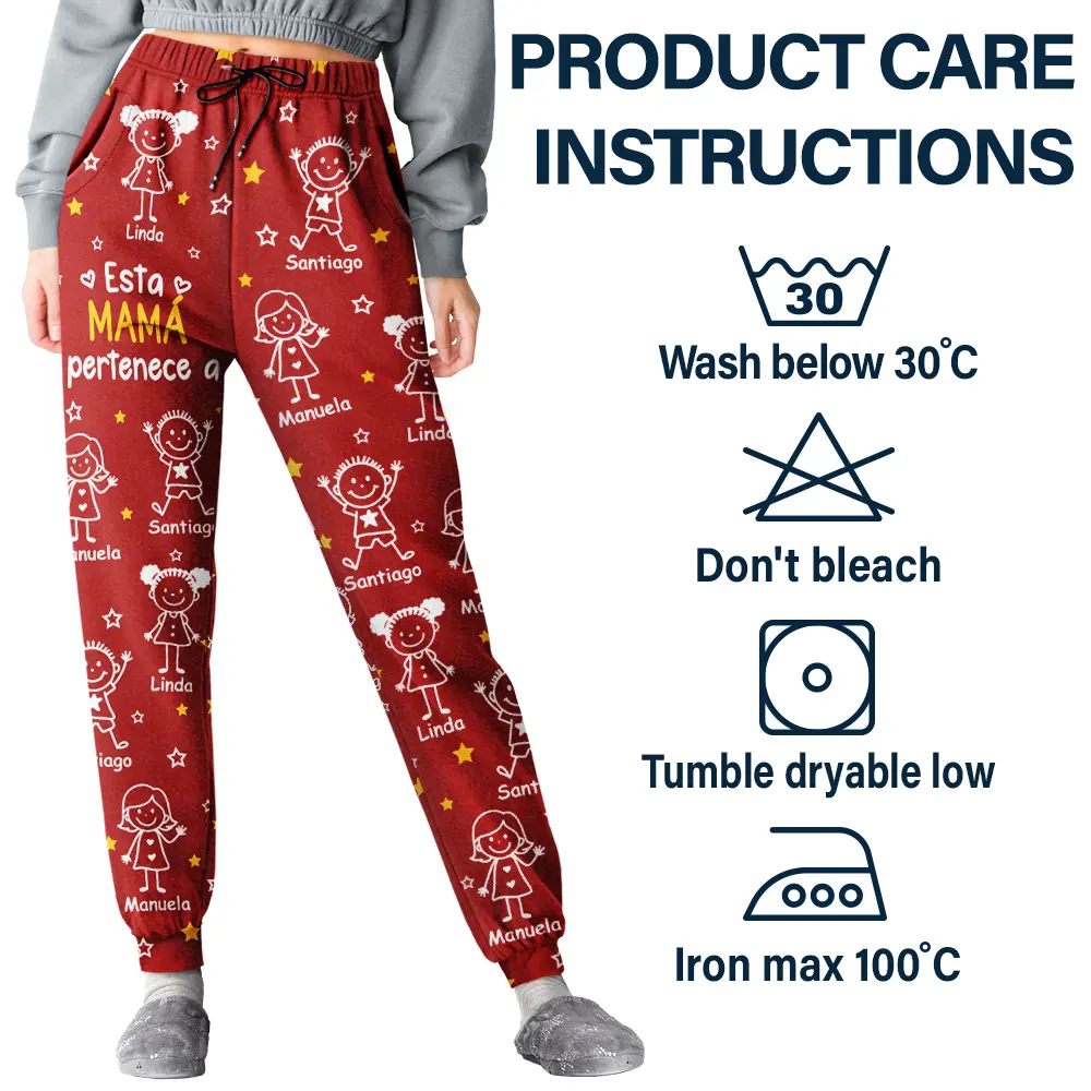 Este Abuelo Esta Abuela Este Papá Esta Mamá Pertenece A - Pantalón De Pijama Personalizado - Image 5
