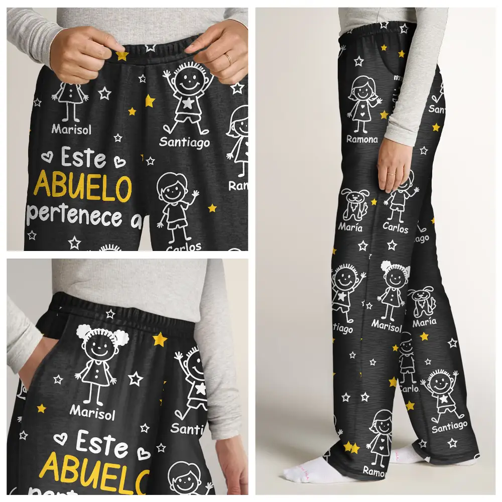 Este Abuelo Esta Abuela Este Papá Esta Mamá Pertenece A - Pantalón De Pijama Personalizado - Image 7