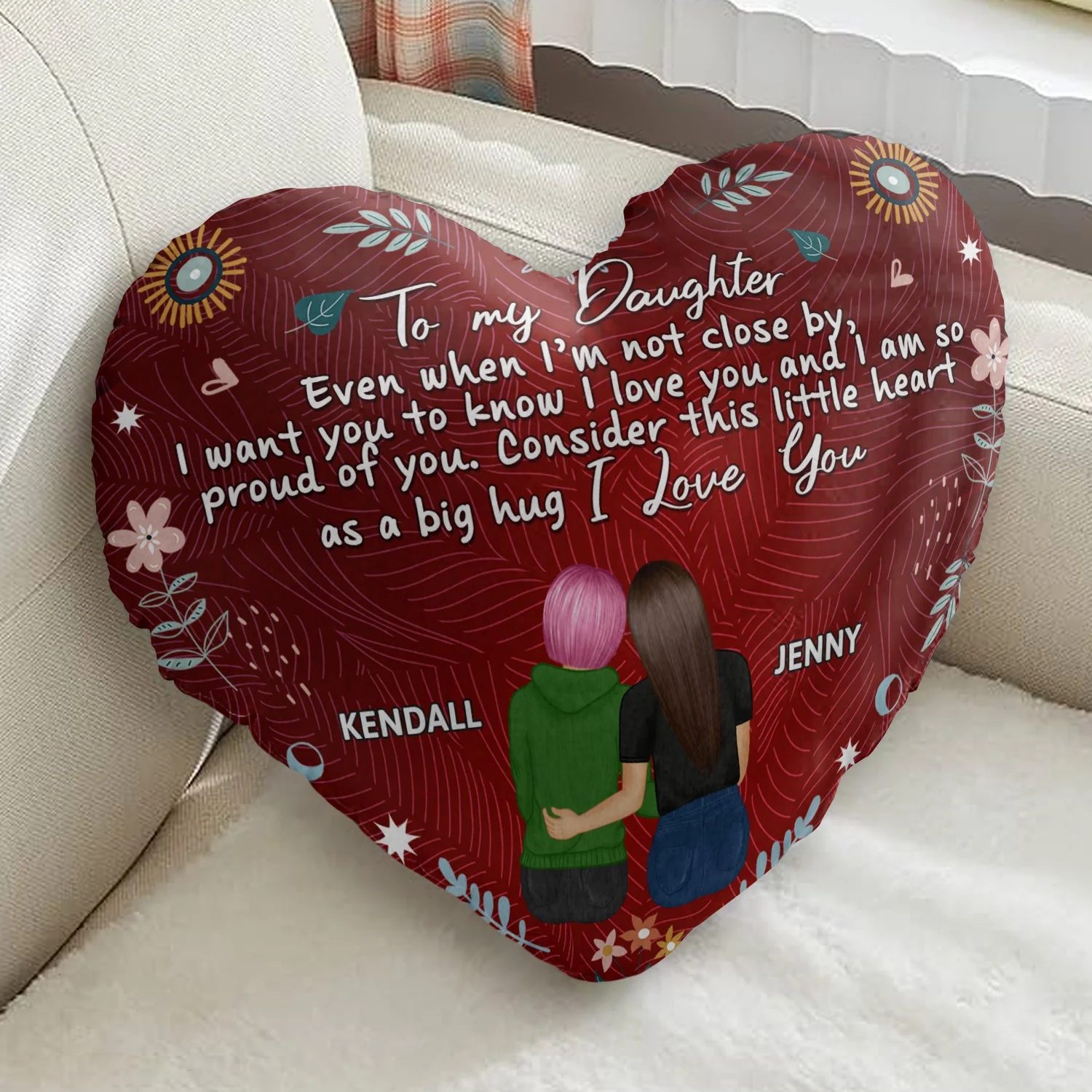 Even When I'm Not Close By - Gift For Sisters, Besties, Daughters - Personalized Heart Shaped Pillow - Image 2