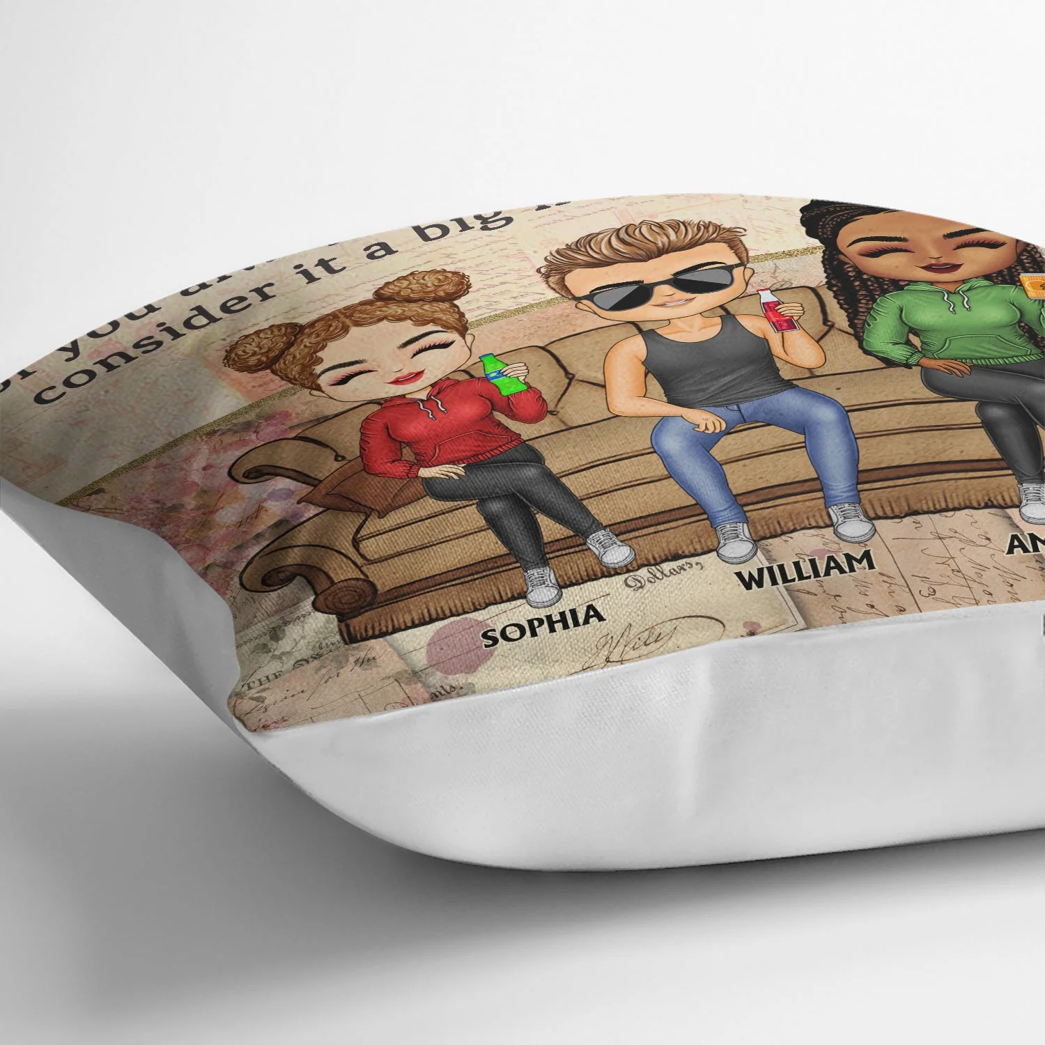 Even When I'm Not Close By Sisters Brothers Sibling Besties - Family Gift - Personalized Custom Pillow - Image 3