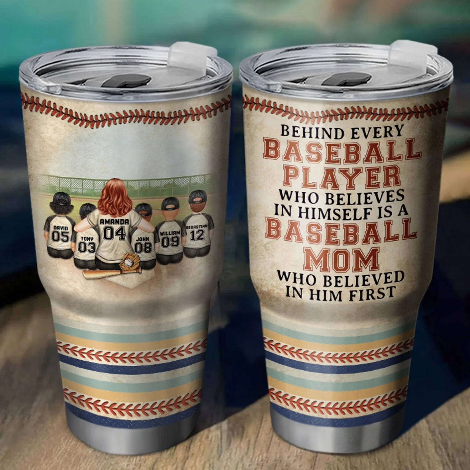 Every Baseball Softball Player Who Believes In - Birthday, Loving Gift For Sport Fan, Mom, Mother - Personalized Custom 30 Oz Tumbler - Image 2