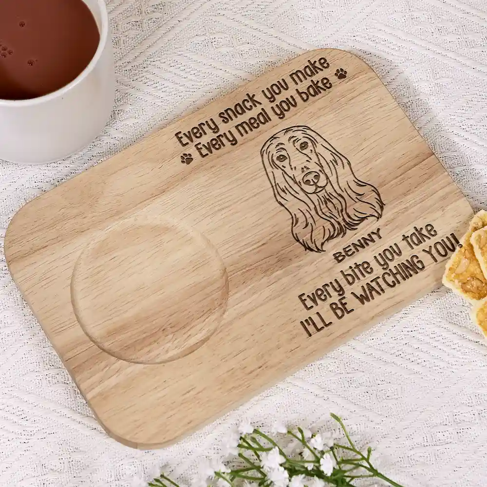 Every Bite You Take We Will Be Watching You - Personalized Serving Board With Cup Holder - Image 2