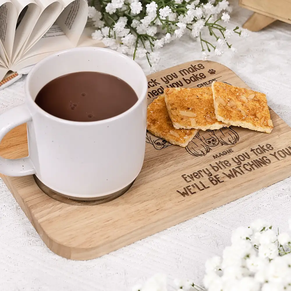 Every Bite You Take We Will Be Watching You - Personalized Serving Board With Cup Holder - Image 3