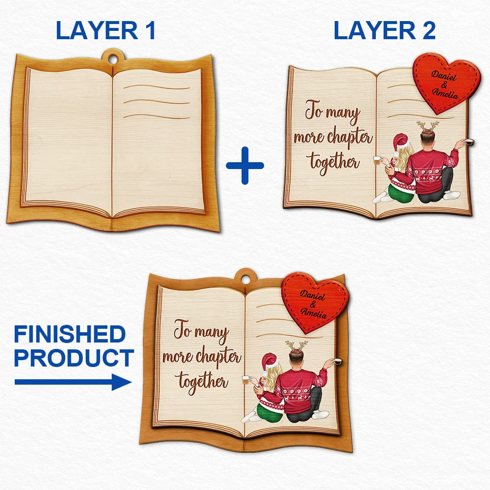 Every Love Story Is Beautiful Couple - Personalized 2-Layered Wooden Ornament - Image 6