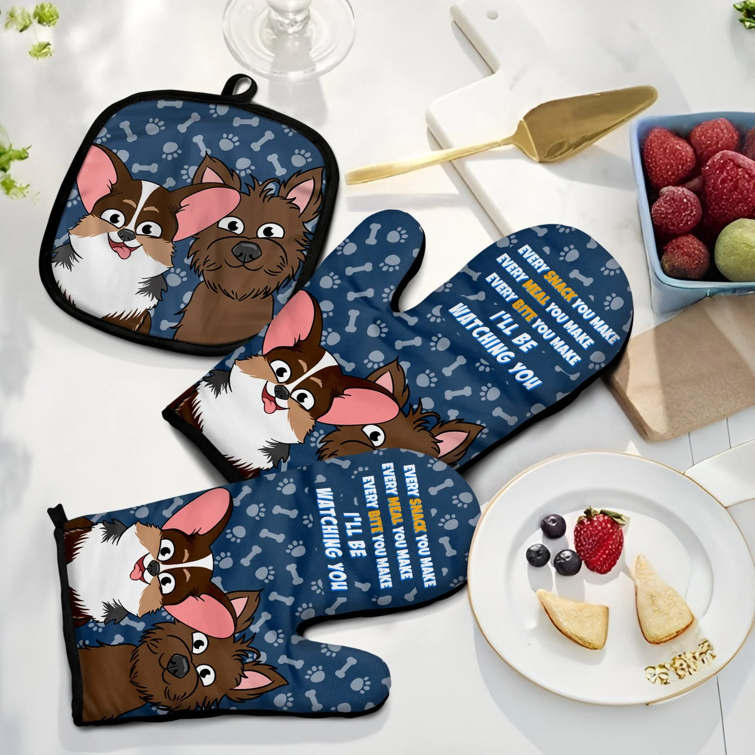 Every Snack You Make Cartoon Dog - Funny Gift For Dog Lovers - Personalized Oven Mitts, Pot Holders - Image 2