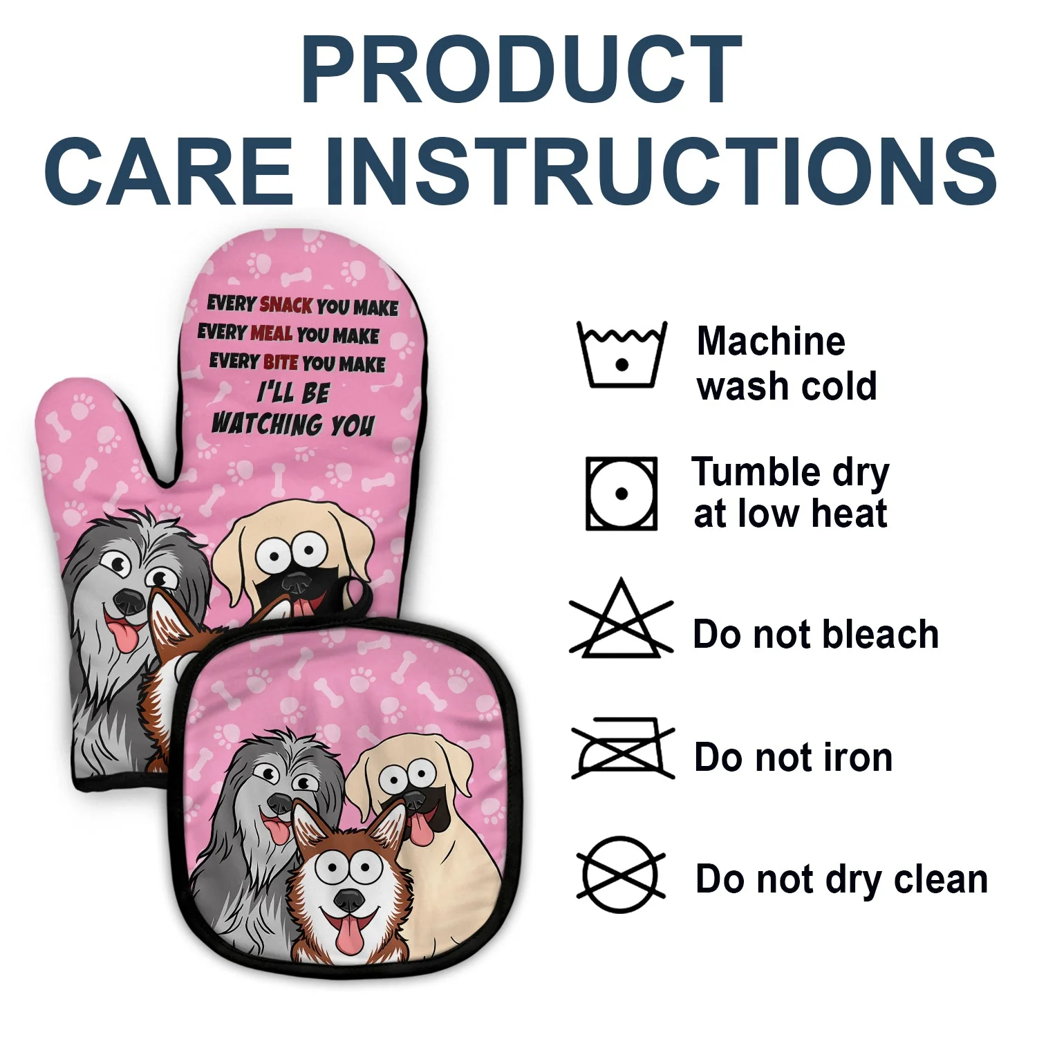 Every Snack You Make Cartoon Dog - Funny Gift For Dog Lovers - Personalized Oven Mitts, Pot Holders - Image 4