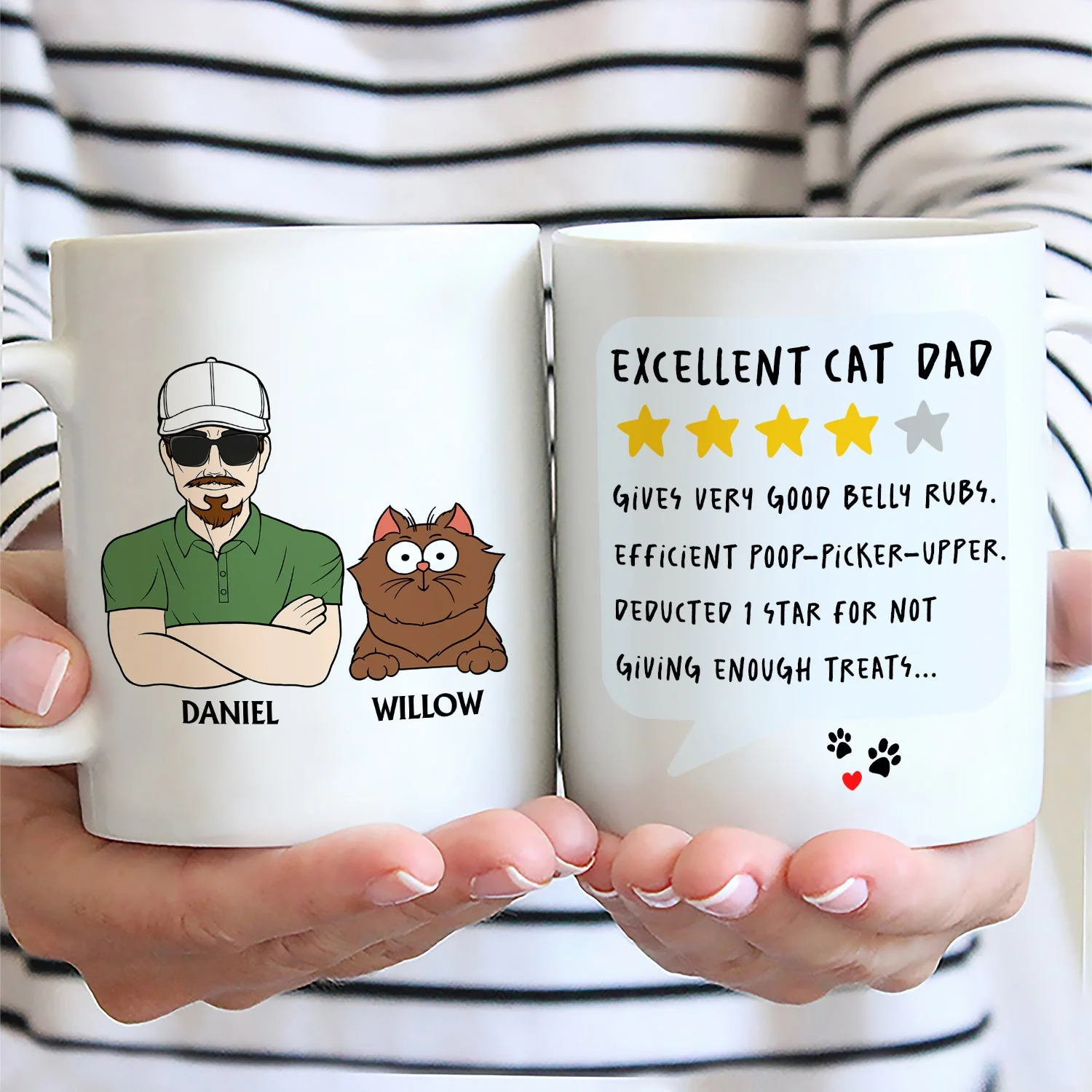 Excellent Dog Dad Cat Dad But Only 4 Stars - Personalized Mug - Image 2