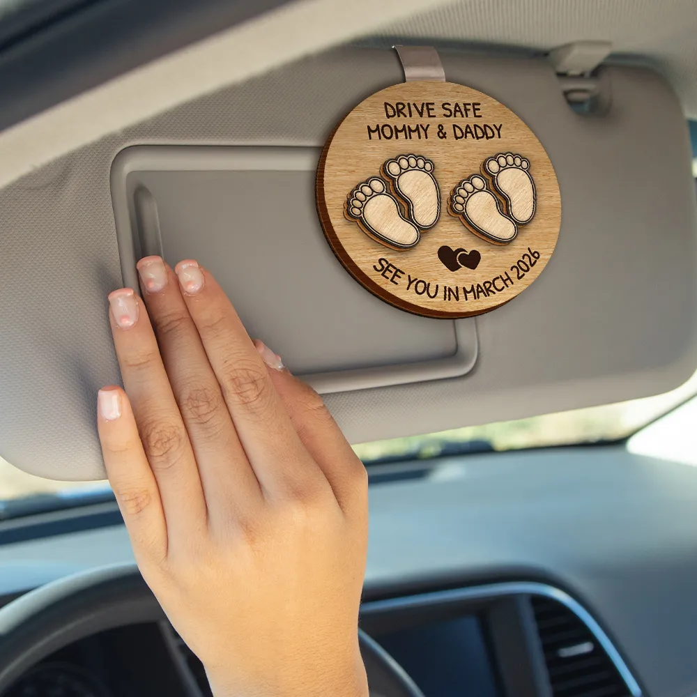 Expecting Parents See You In - Personalized Custom Shaped Car Visor Clip - Image 4