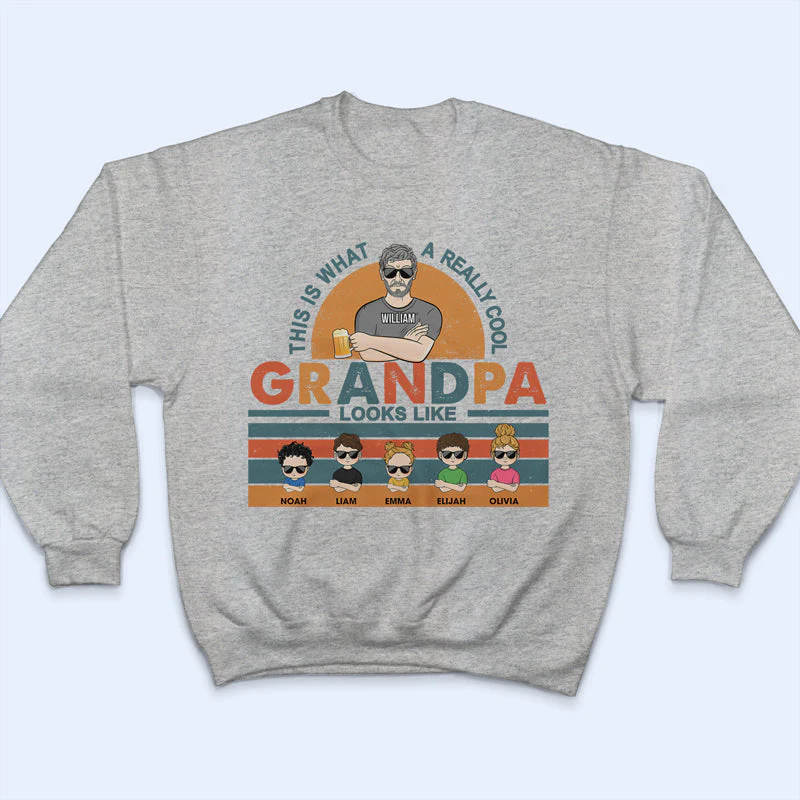 Family A Really Cool Grandpa Looks Like - Father Gift - Personalized Custom T Shirt - Image 5