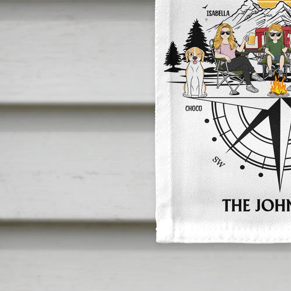 Family Adventures Camping - Personalized Flag - Image 4