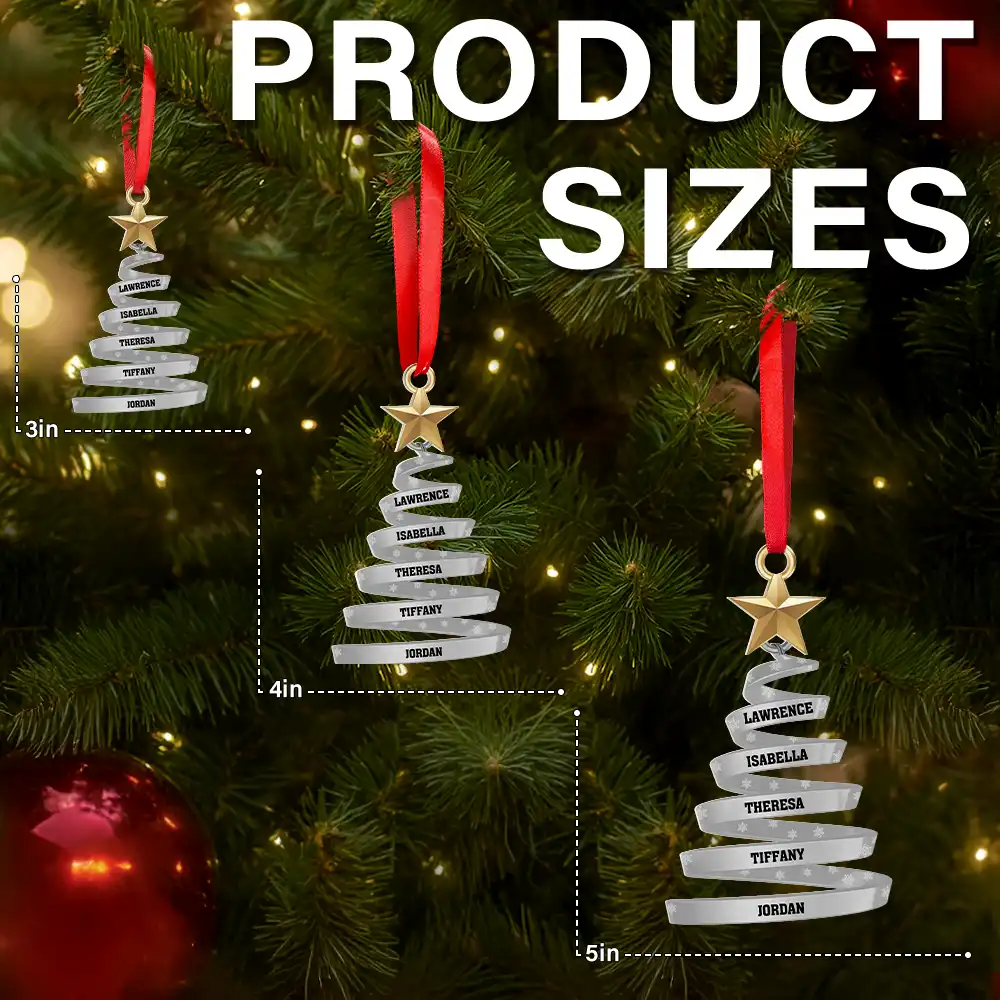 Family And Friends Christmas Tree - Personalized Metal Ornament - Image 6