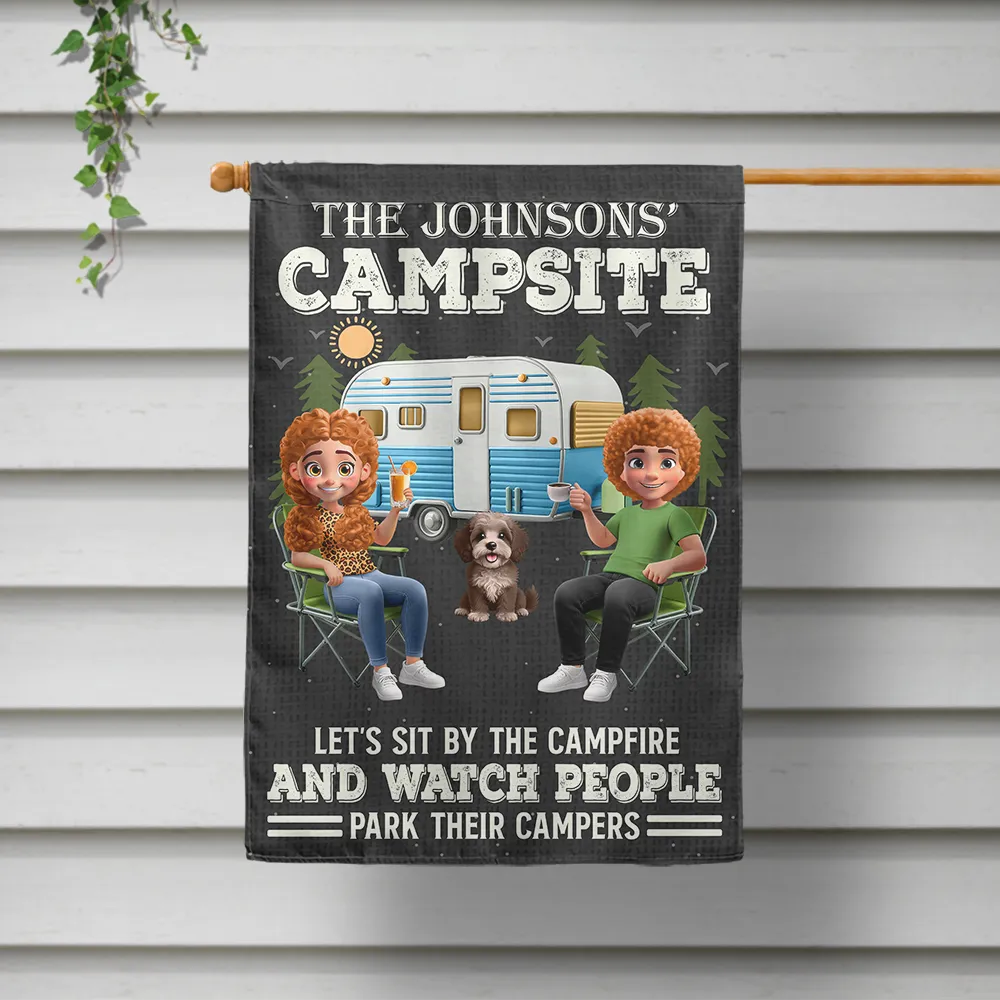 Family Campsite Making Memories Together - Personalized Flag - Image 2