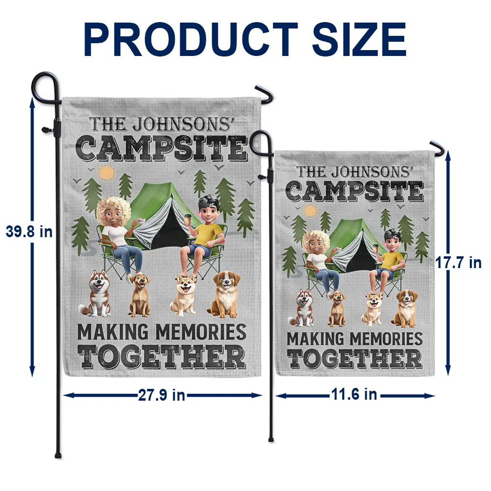 Family Campsite Making Memories Together - Personalized Flag - Image 5